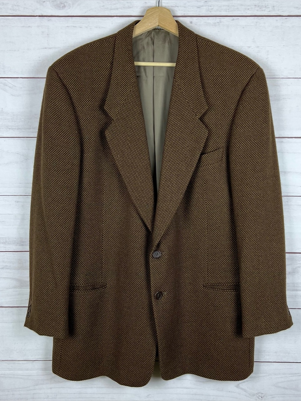 Giorgio Armani "Le Collezioni" Blazer Men's 44L Brown 100% Cashmere